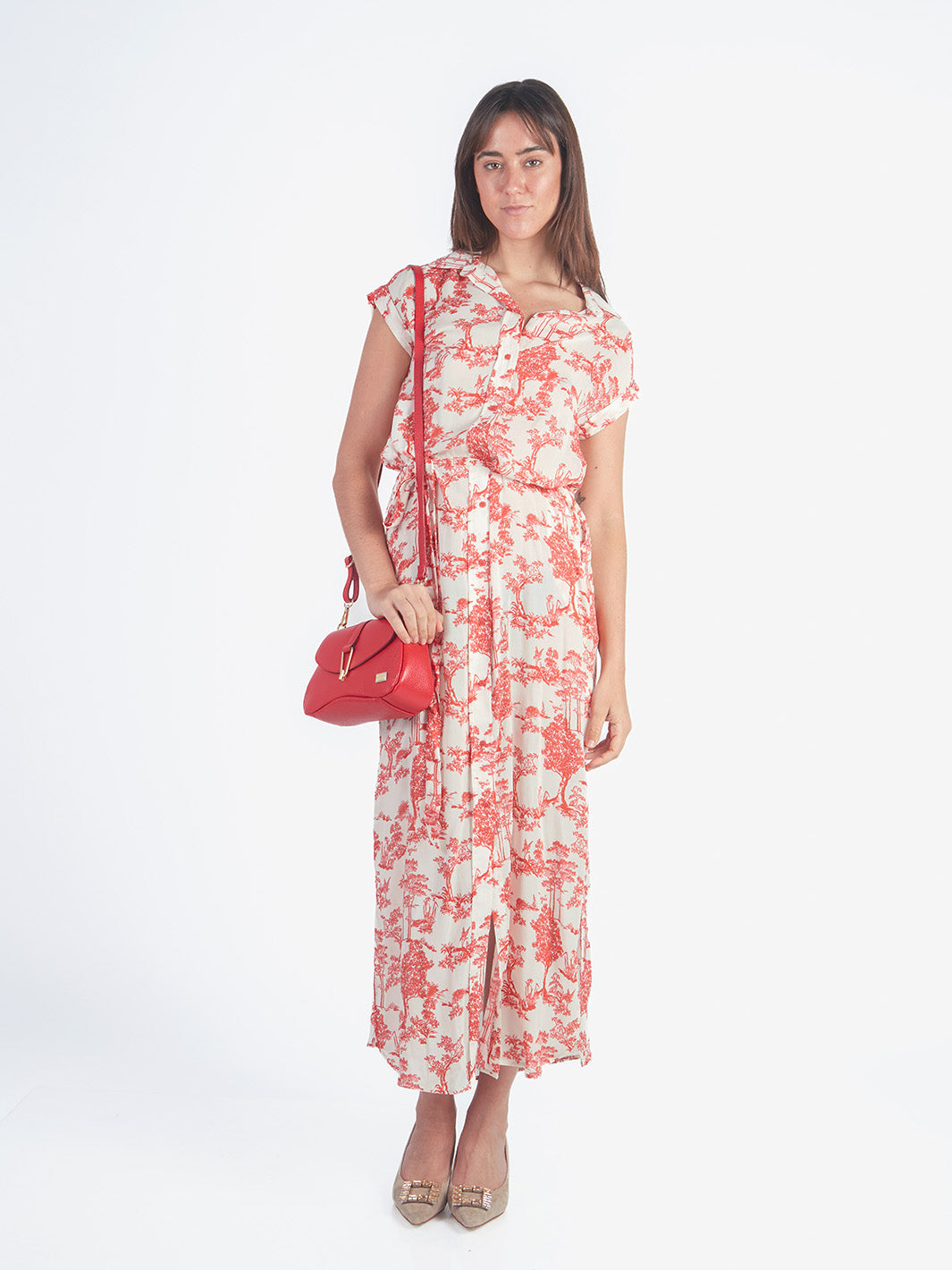 MICA - VESTIDO LARGO MANGA CORTA