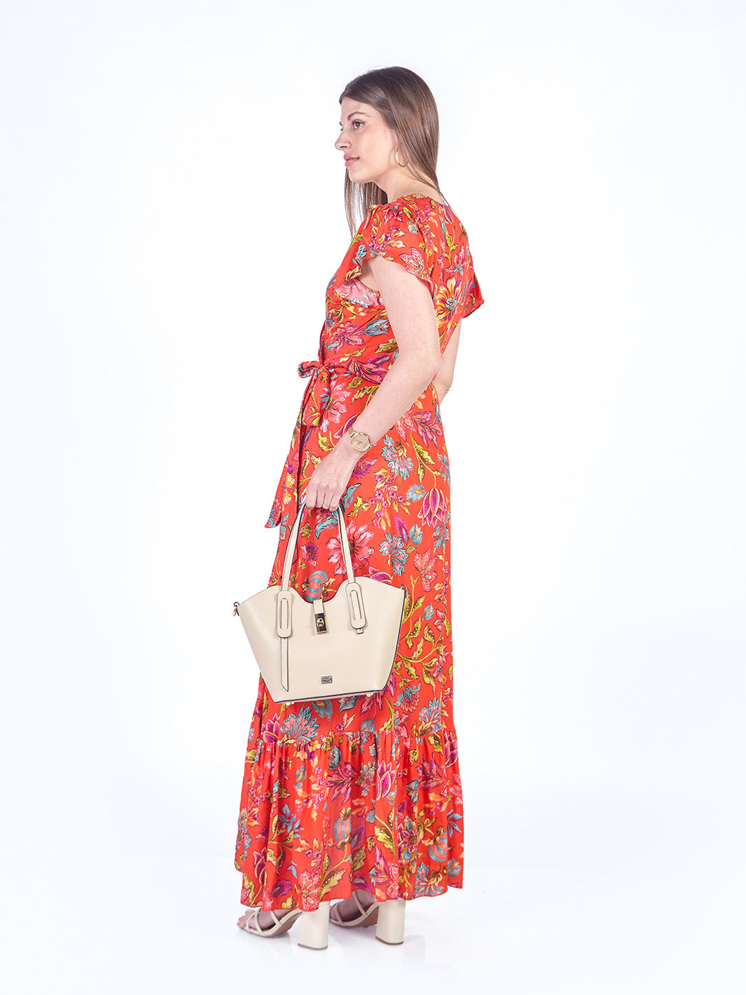 JESS - VESTIDO LARGO MANGA CORTA