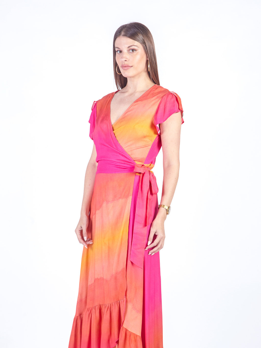 ROXY - VESTIDO LARGO MANGA CORTA