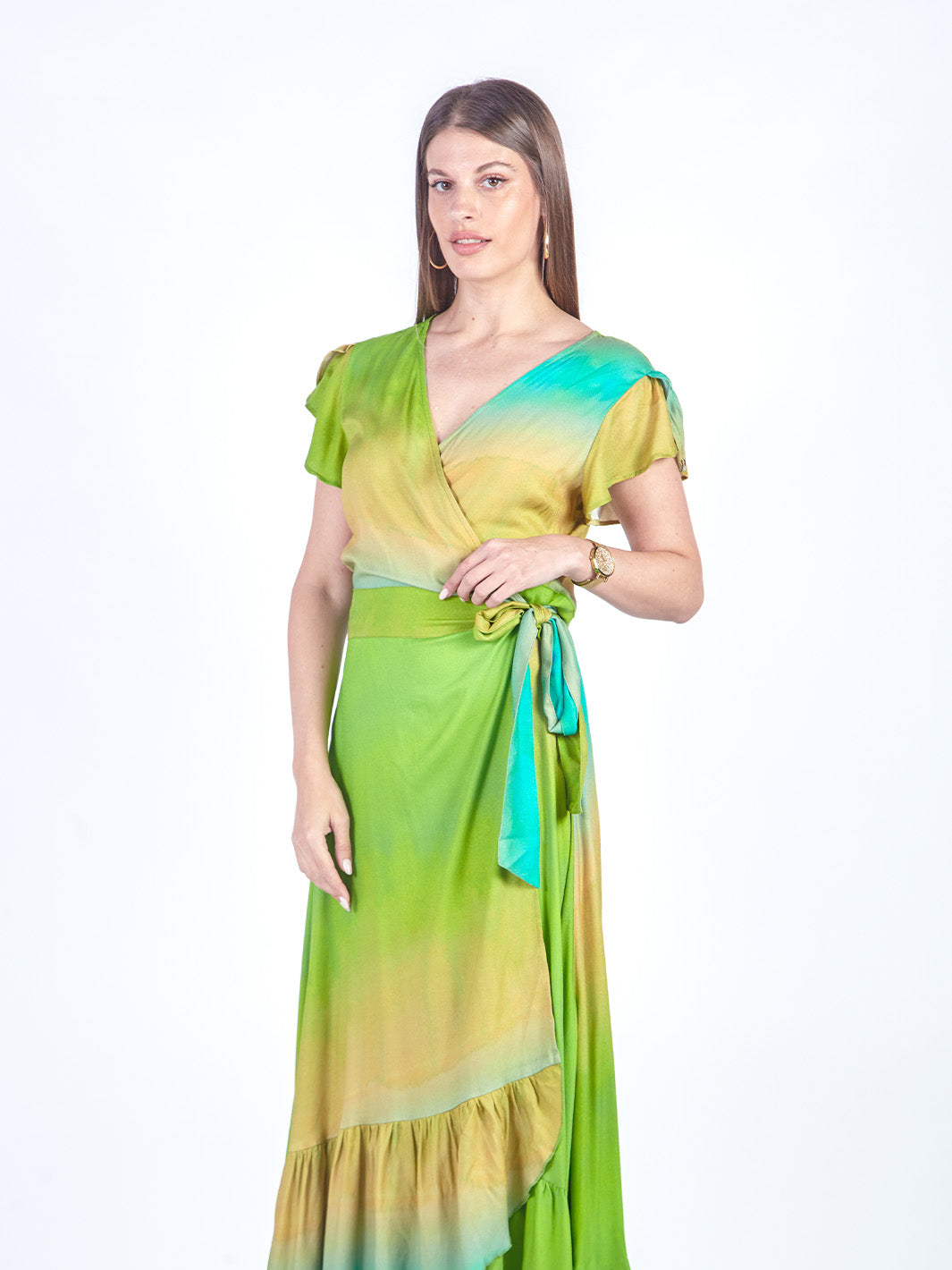 ROXY - VESTIDO LARGO MANGA CORTA