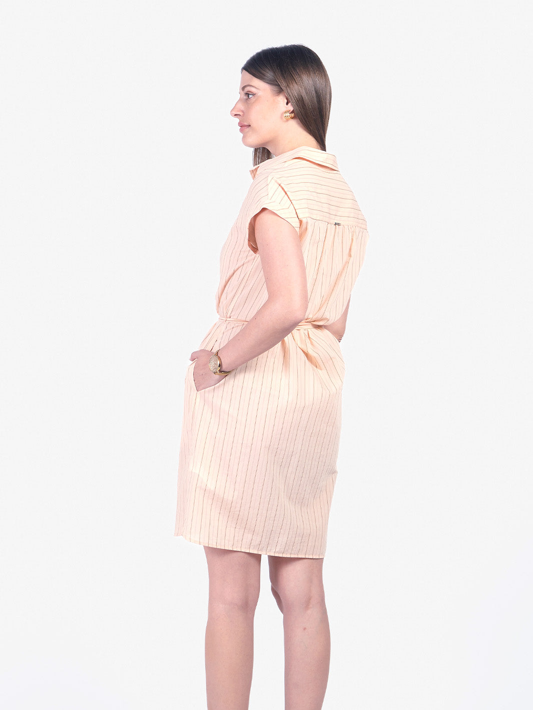 KIM - VESTIDO MANGA CERO CON LAZO AJUSTABLE