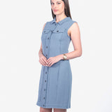 DOME - VESTIDO MANGA CERO ESTILO KIMONO ACERO