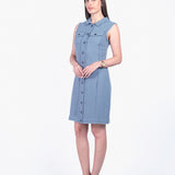DOME - VESTIDO MANGA CERO ESTILO KIMONO ACERO