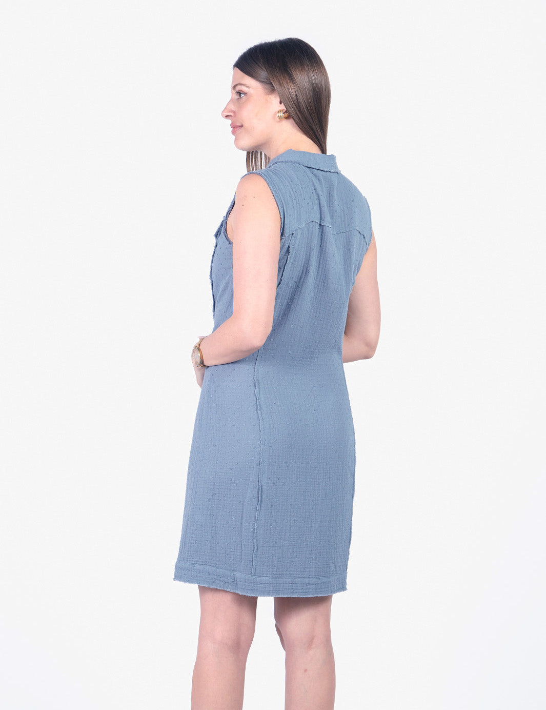 DOME - VESTIDO MANGA CERO ESTILO KIMONO ACERO