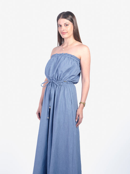 LIZ - VESTIDO LARGO STRAPLESS