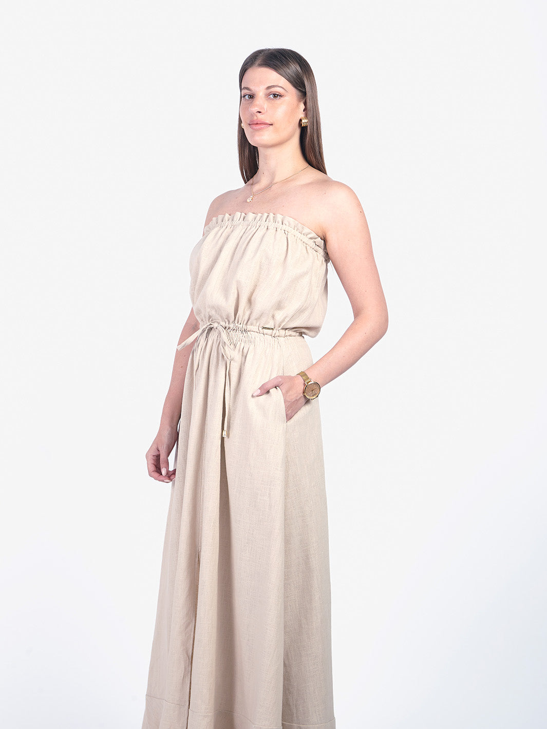 LIZ - VESTIDO LARGO STRAPLESS