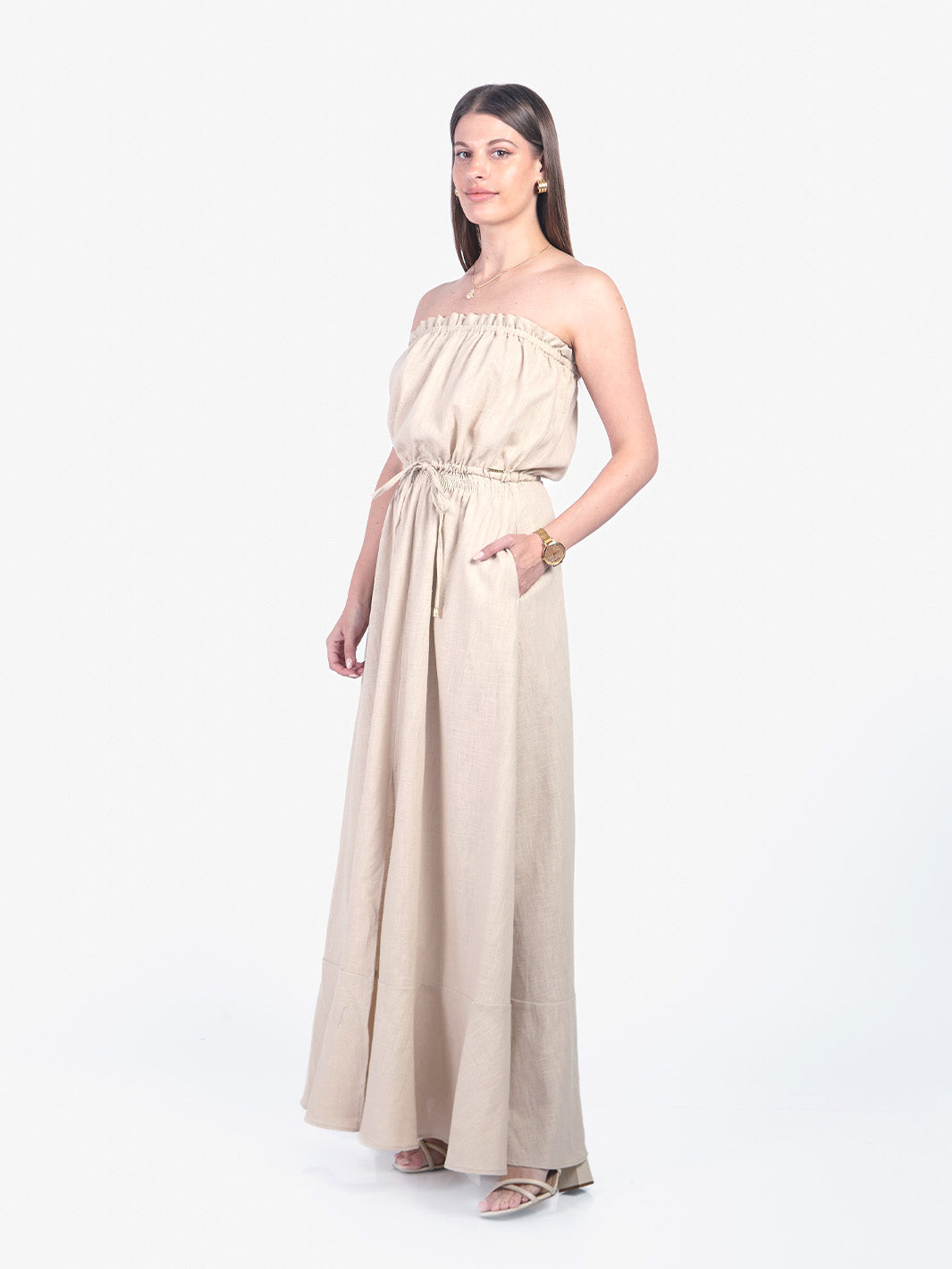 LIZ - VESTIDO LARGO STRAPLESS