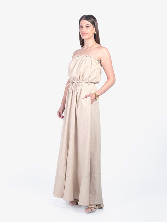 LIZ - VESTIDO LARGO STRAPLESS