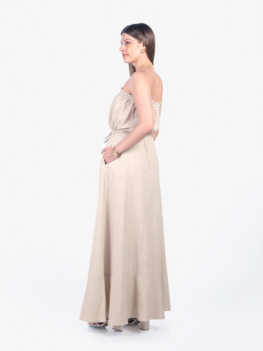 LIZ - VESTIDO LARGO STRAPLESS