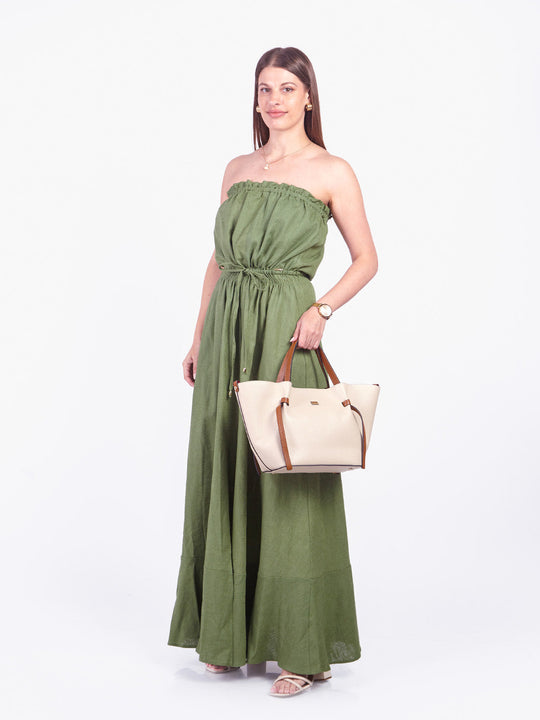 LIZ - VESTIDO LARGO STRAPLESS