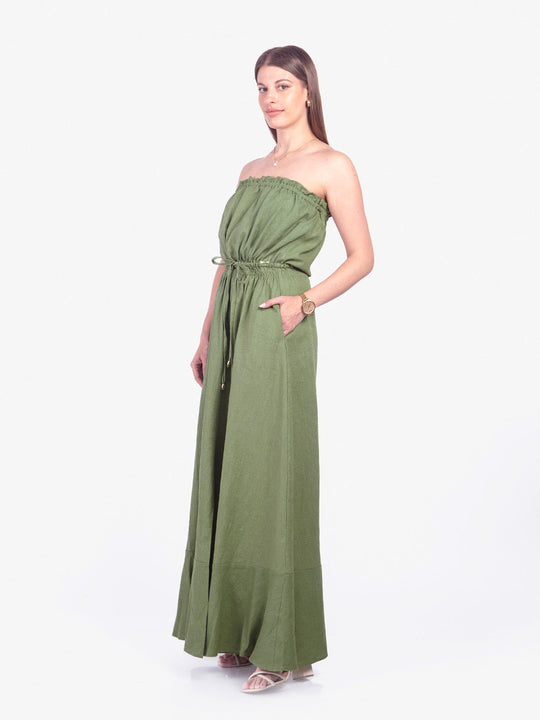 LIZ - VESTIDO LARGO STRAPLESS