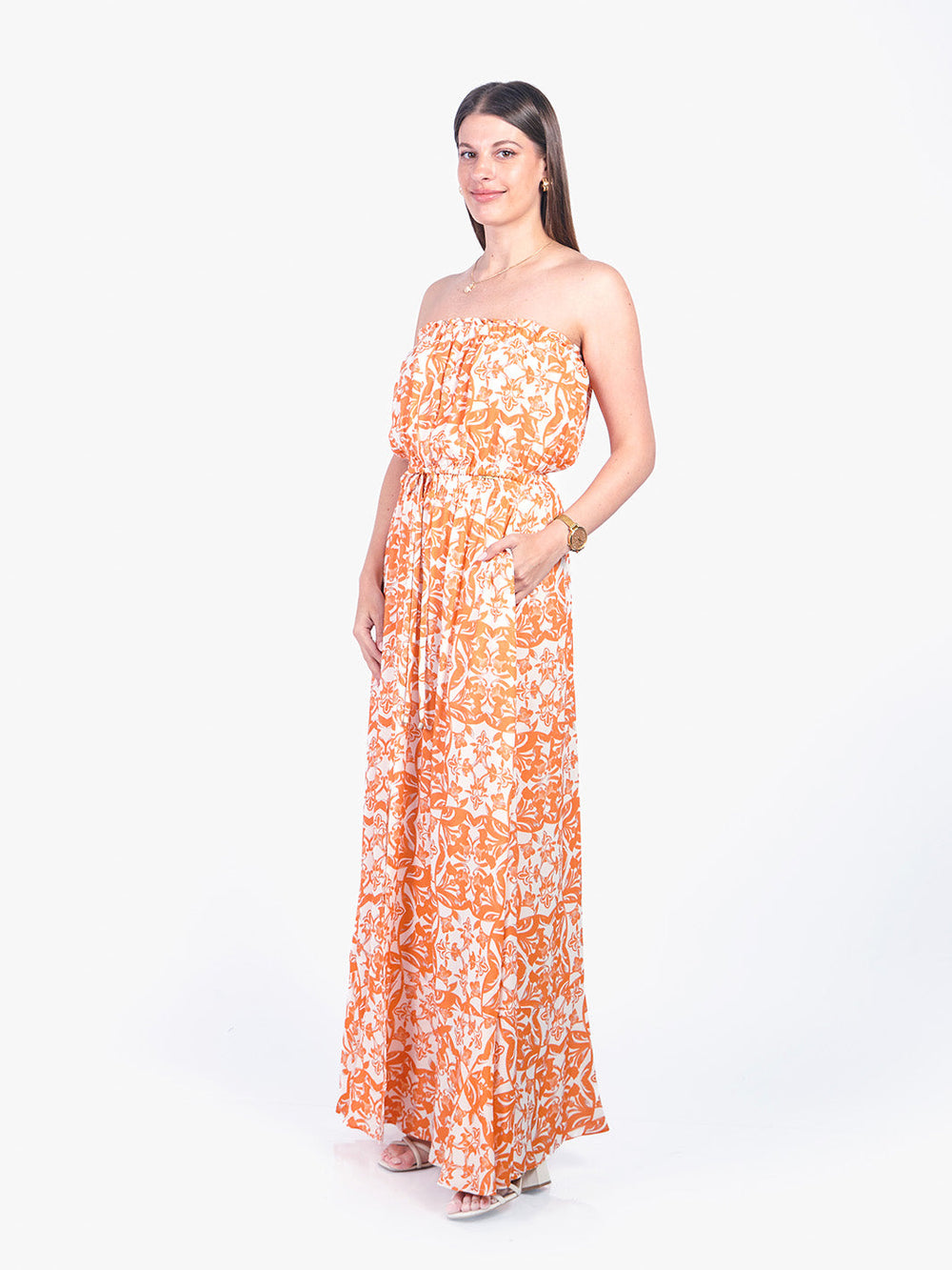 TESSY - VESTIDO LARGO STRAPLESS