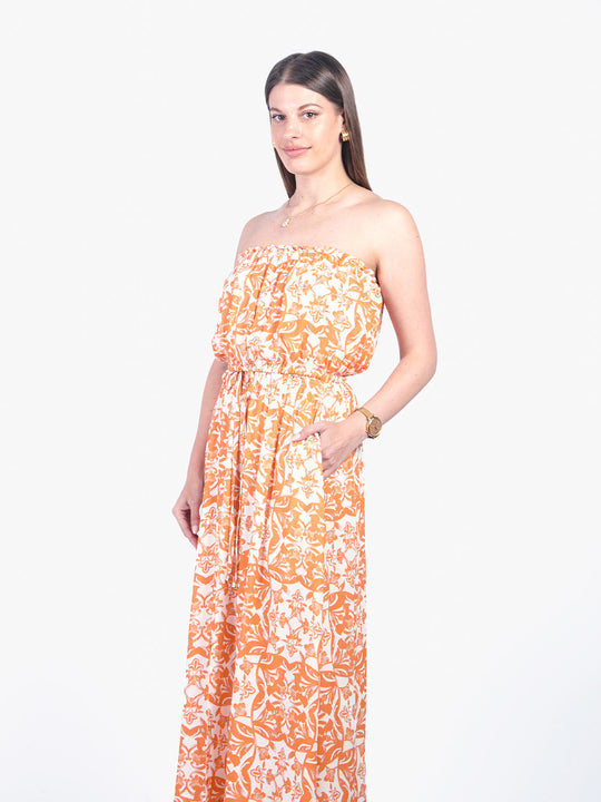 TESSY - VESTIDO LARGO STRAPLESS