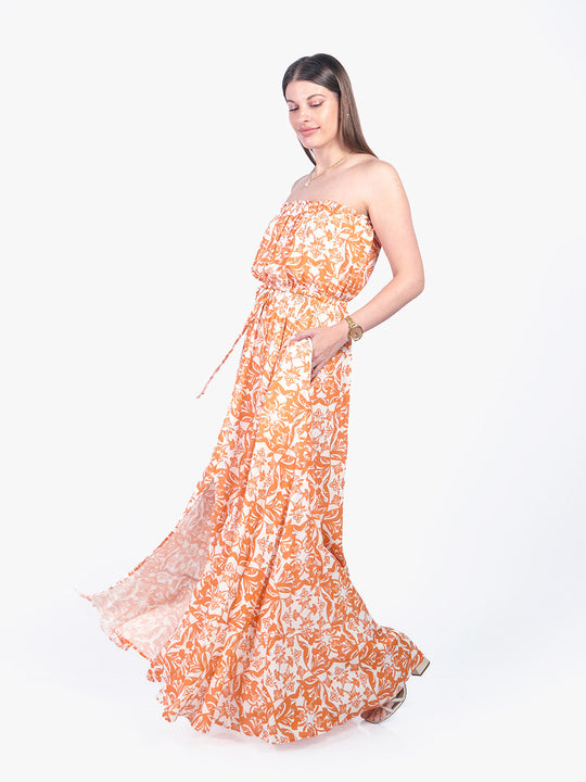 TESSY - VESTIDO LARGO STRAPLESS