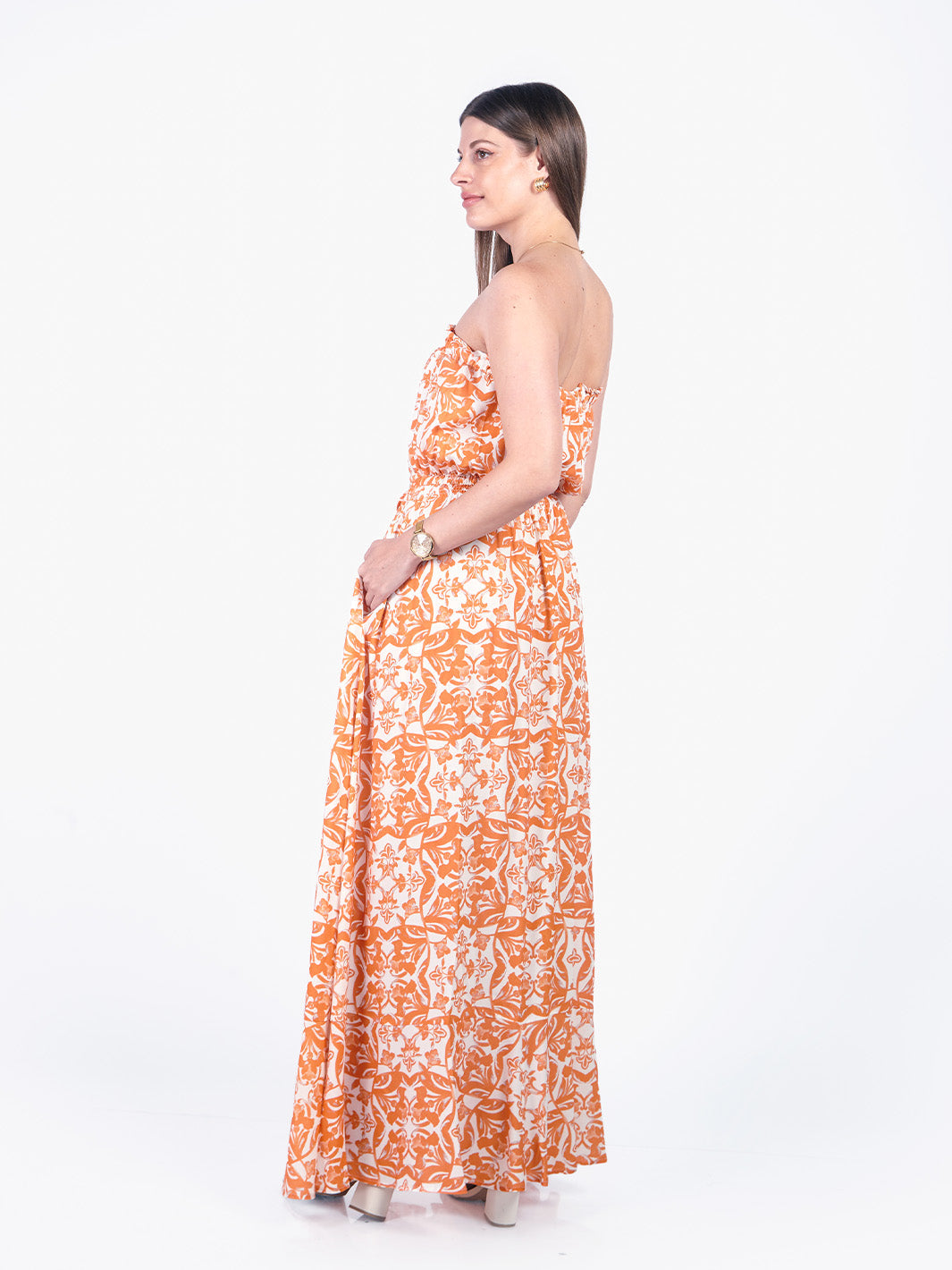 TESSY - VESTIDO LARGO STRAPLESS