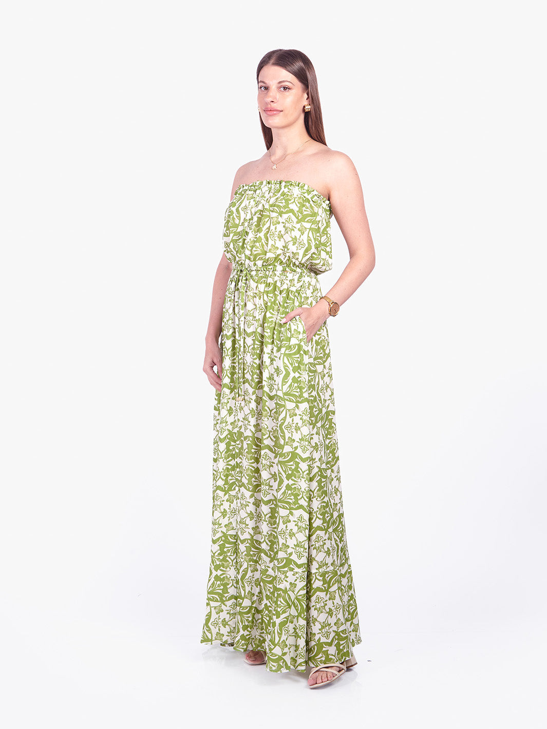 TESSY - VESTIDO LARGO STRAPLESS