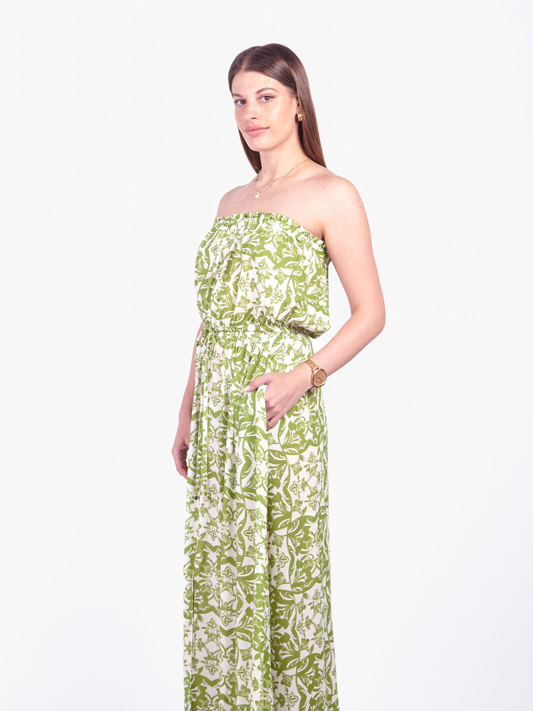 TESSY - VESTIDO LARGO STRAPLESS