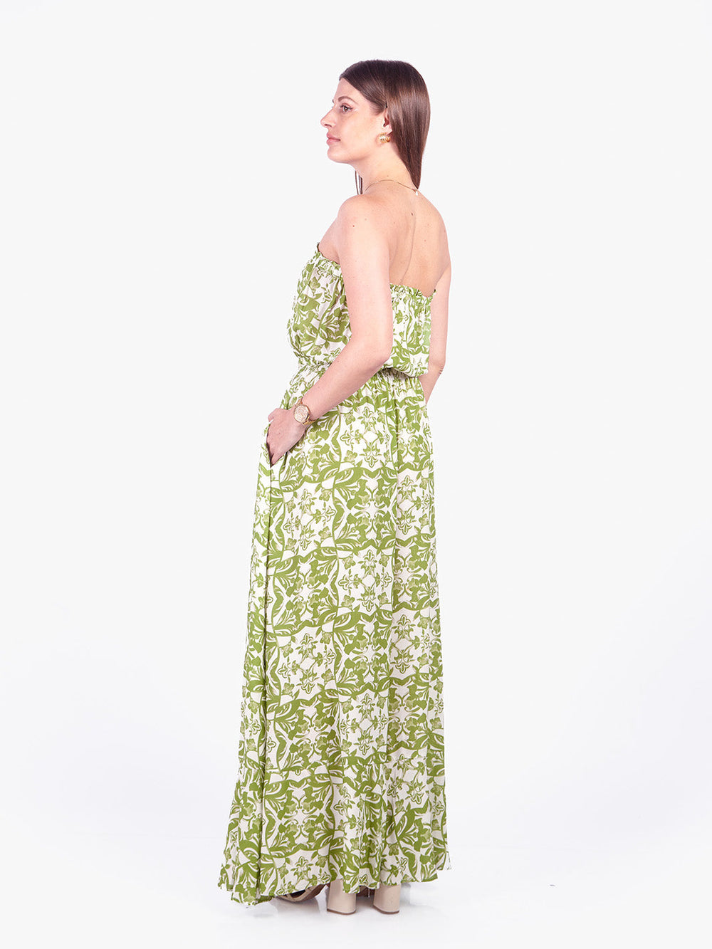 TESSY - VESTIDO LARGO STRAPLESS