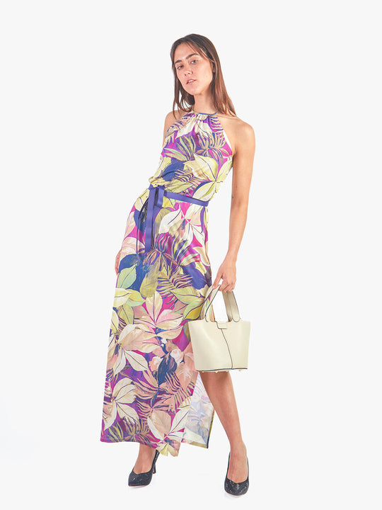 MACA - VESTIDO HALTER CON LAZO AJUSTABLE