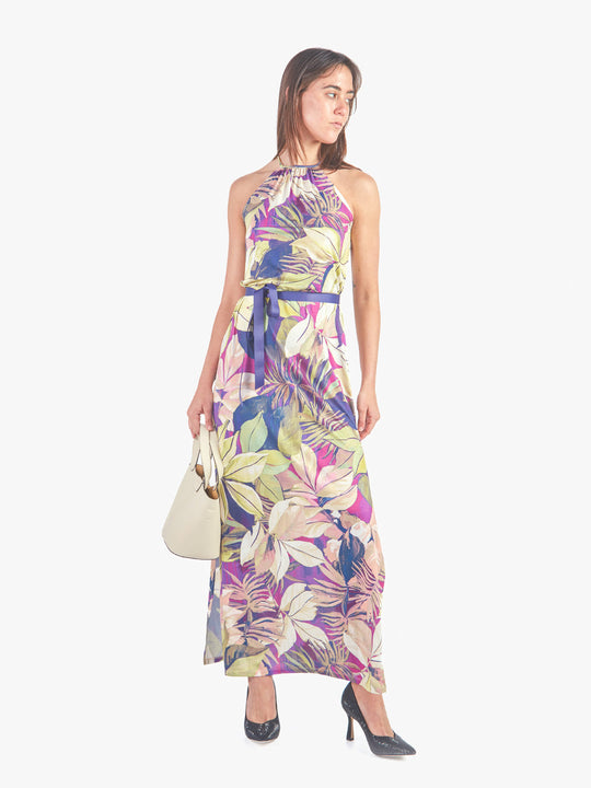 MACA - VESTIDO HALTER CON LAZO AJUSTABLE