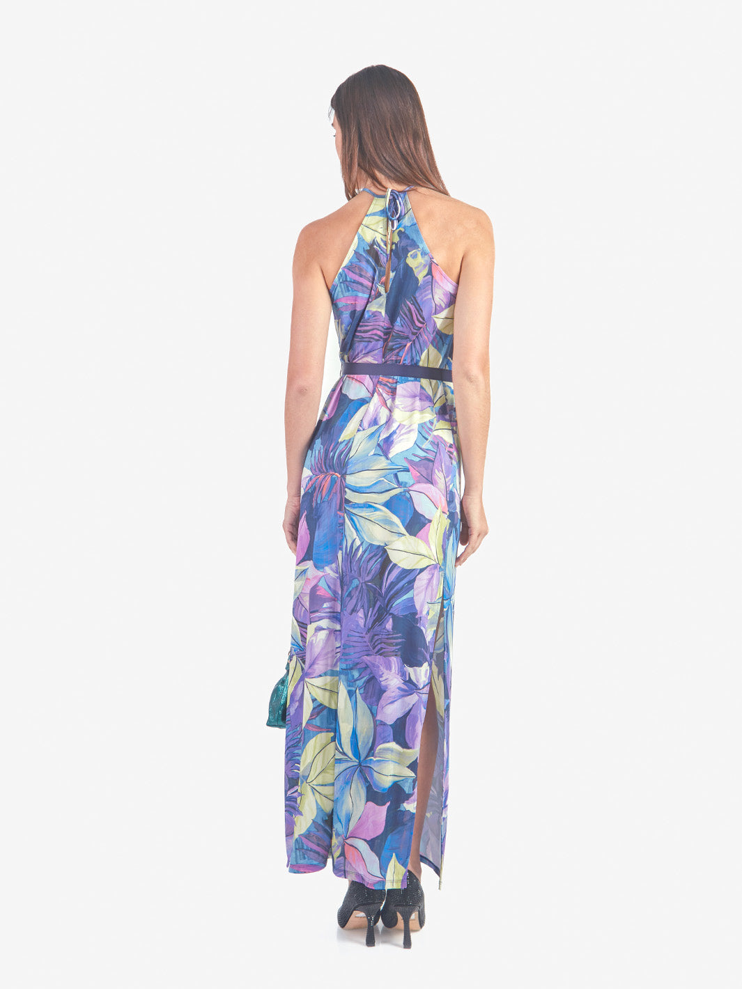 MACA - VESTIDO HALTER CON LAZO AJUSTABLE