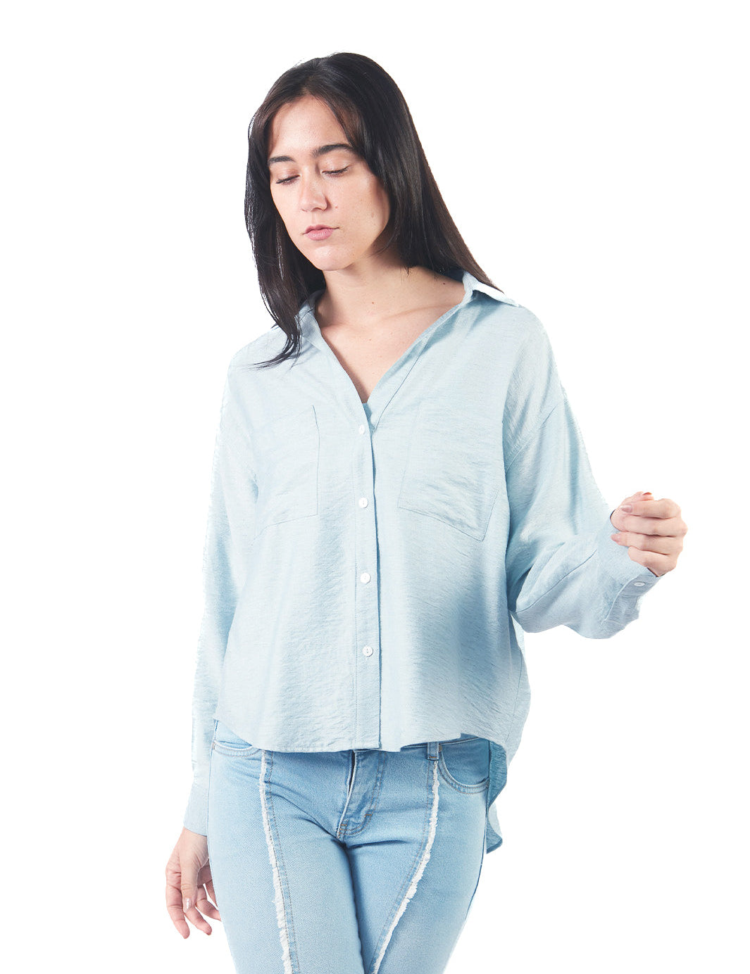 Blusas Manga Larga Bl01397Val CELESTE