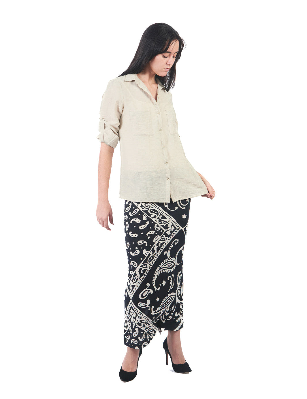Blusas Manga Larga Bl01399Sda BEIGE