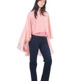 Blusa Capa De Gasa Asimétrica Con Espalda Abierta