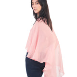 Blusa Capa De Gasa Asimétrica Con Espalda Abierta
