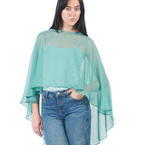 Blusa Capa De Gasa Asimétrica Con Espalda Abierta