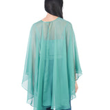 Blusa Capa De Gasa Asimétrica Con Espalda Abierta