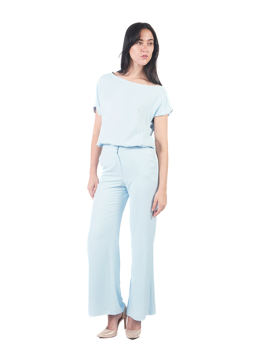 Blusas Manga Corta Bl01402Slz CELESTE