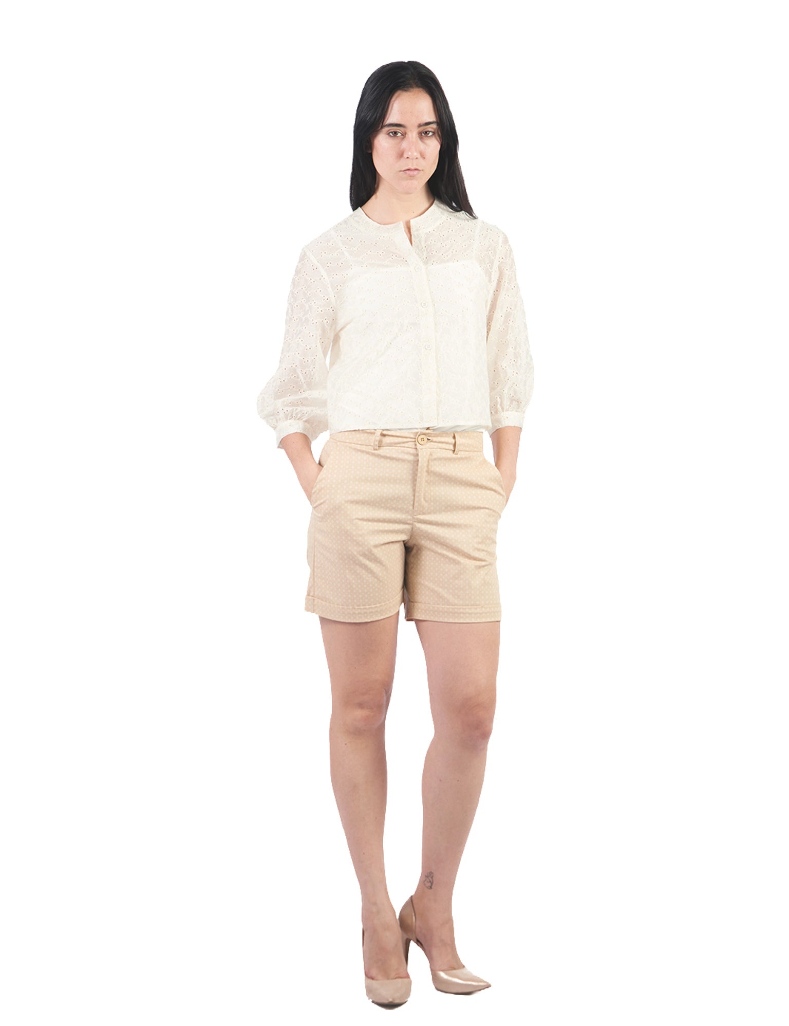 Blusas Manga 3/4 Y 7/8 BL01414LID Hueso