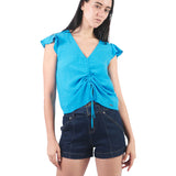 Blusas Manga Cero Y Kimono BL01418LLR Turquesa