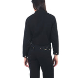 Casaca Manga Larga Estilo Bomber De Denim Negro