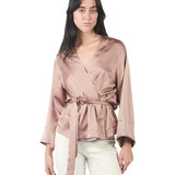 Kaftan manga larga de basta ancha reversible CAMEL