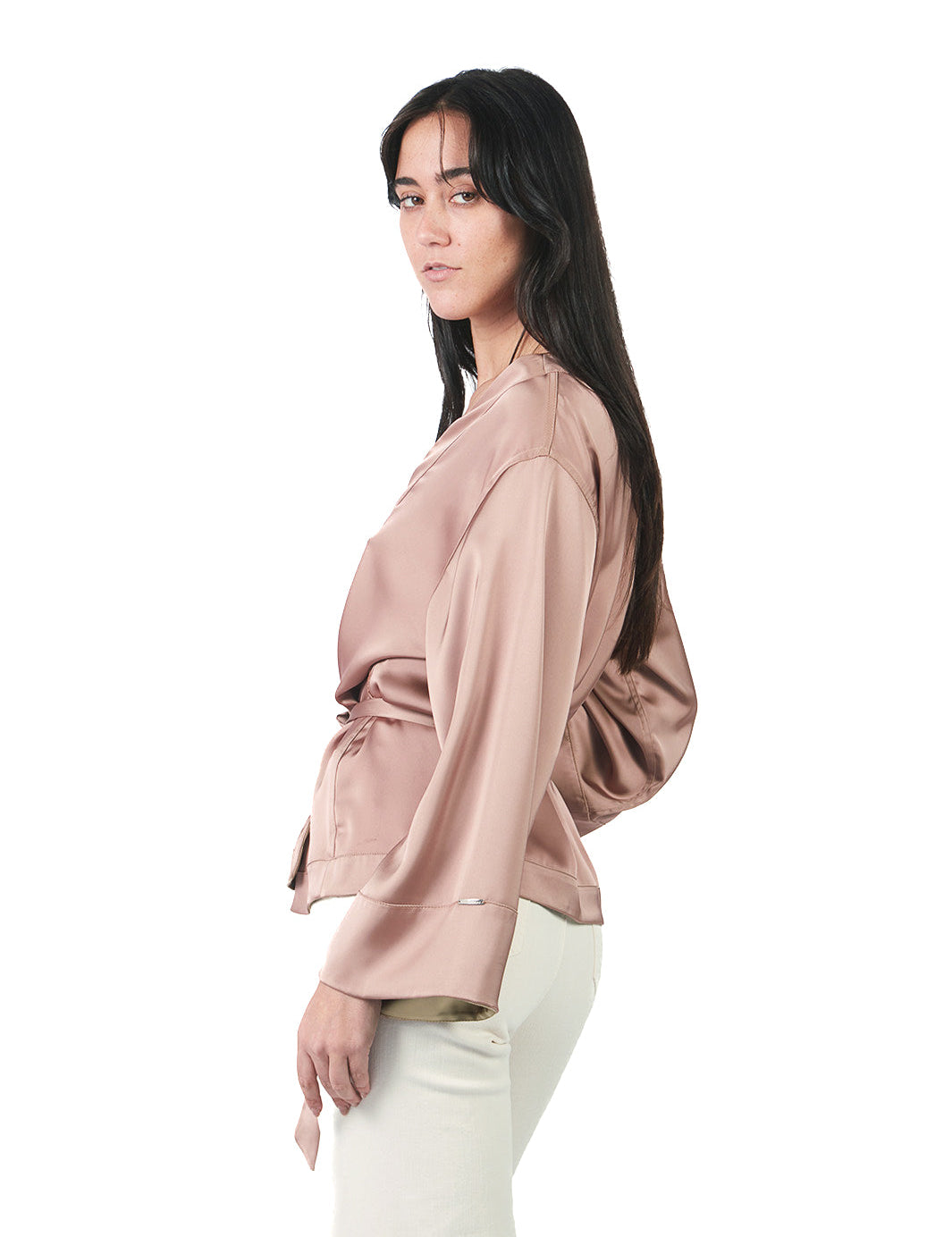 Kaftan manga larga de basta ancha reversible CAMEL