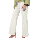 Pantalón jean con corte delantero CREMA