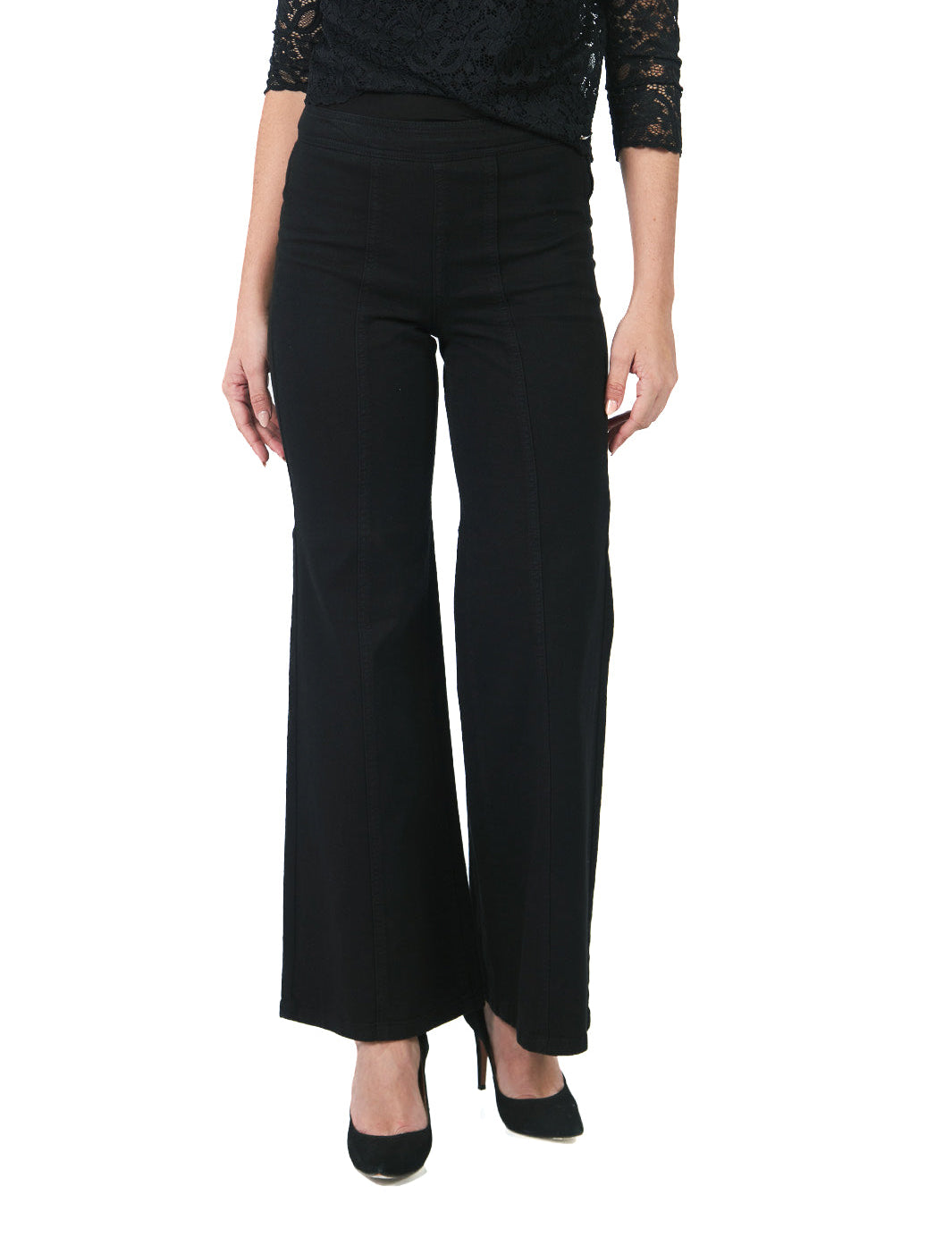 Pantalón jean con corte delantero NEGRO