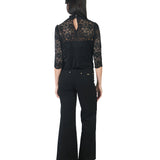 Pantalón jean con corte delantero NEGRO