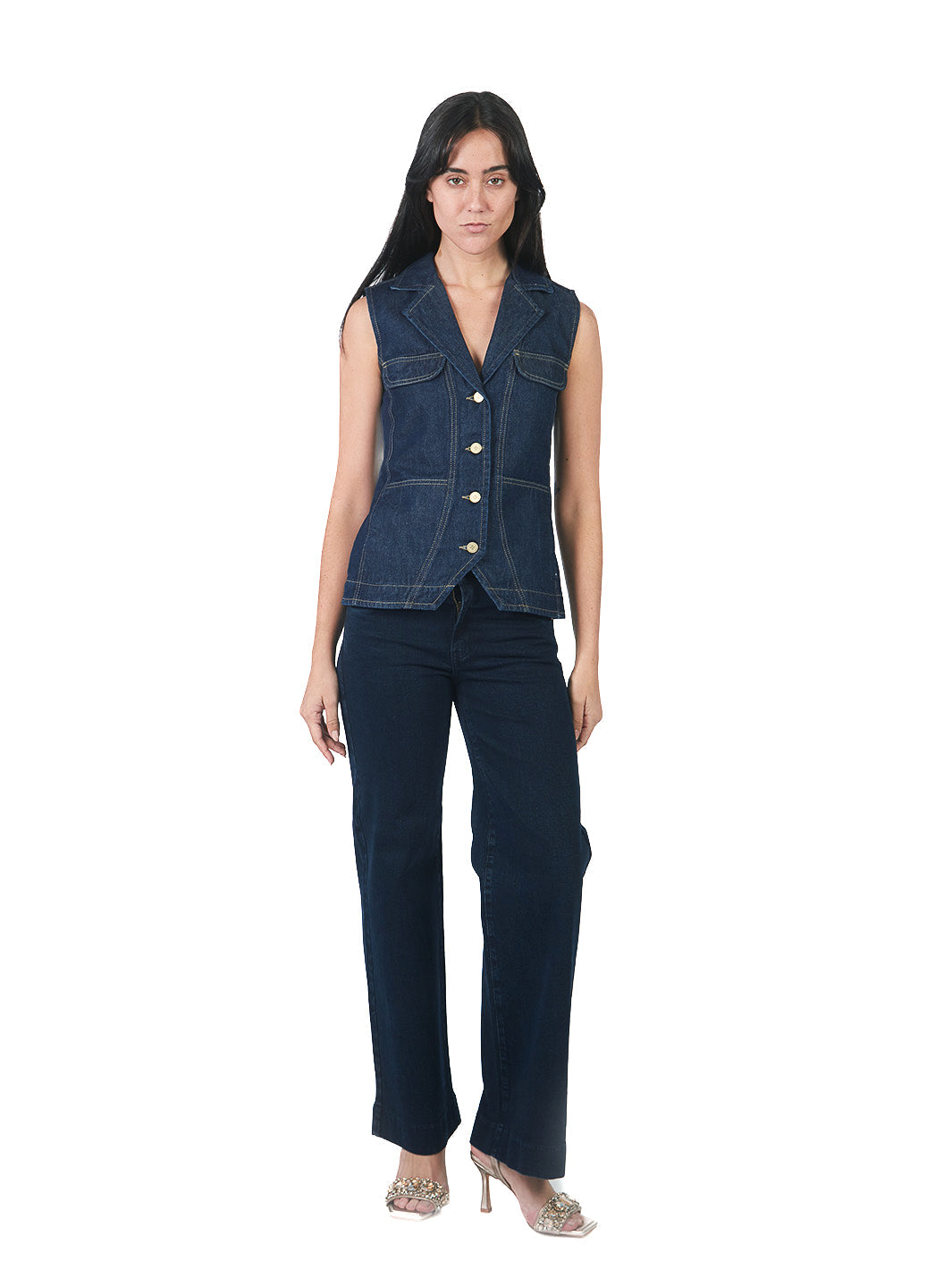 Pantalón Jean Recto De Basta Ancha