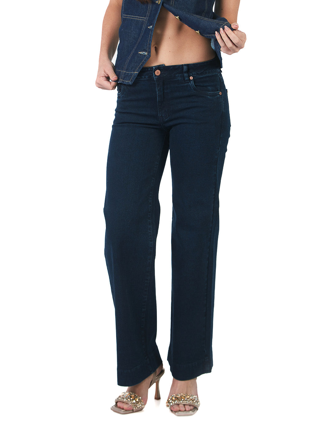 Pantalón Jean Recto De Basta Ancha