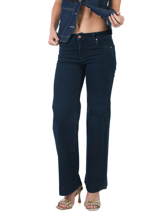 Pantalón Jean Recto De Basta Ancha