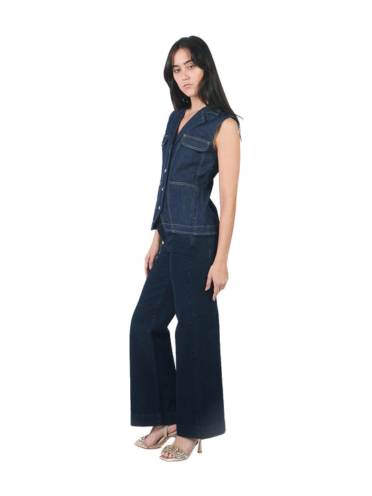 Pantalón Jean Recto De Basta Ancha