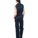 Pantalón Jean Recto De Basta Ancha AZUL NOCHE