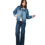 Pantalón Jean Recto De Basta Ancha AZUL