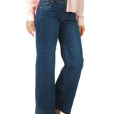 Pantalón Jean Recto De Basta Ancha AZUL