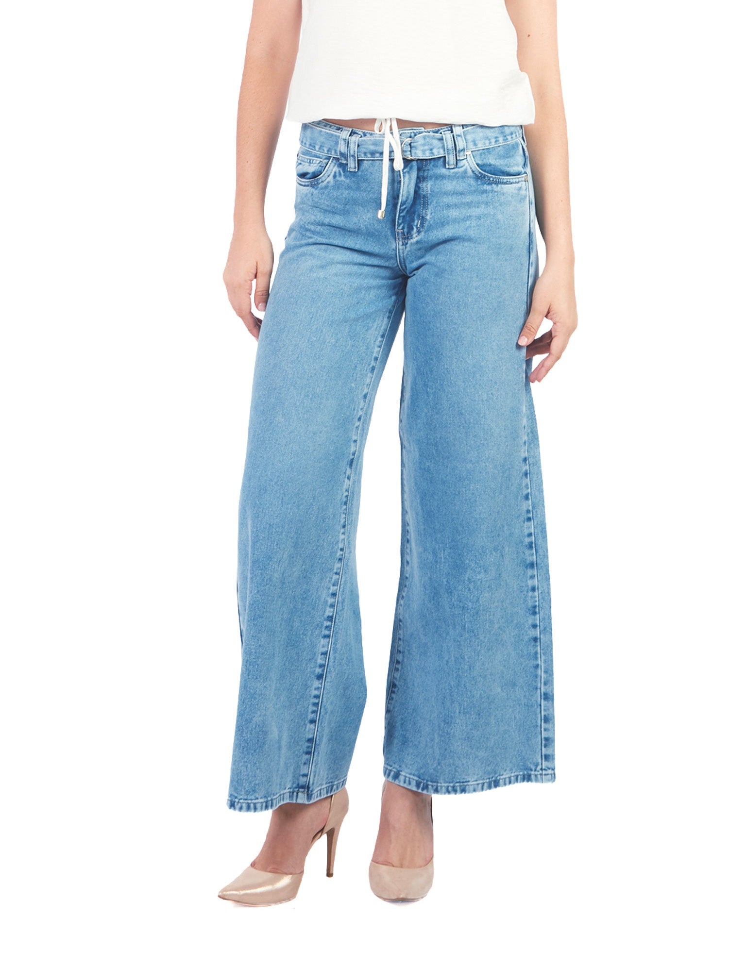 Pantalones Palazo Jp00609Smc Celeste