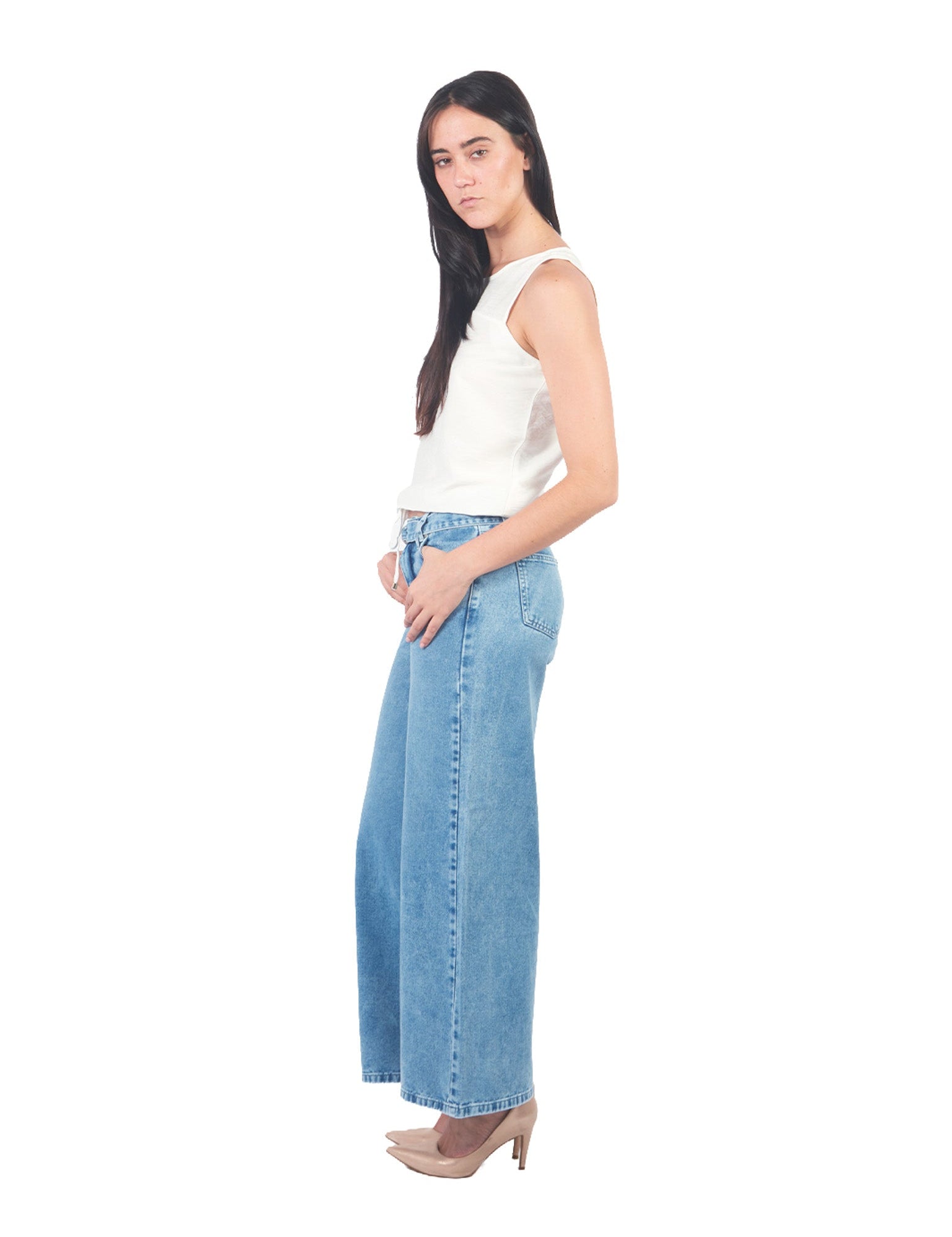Pantalones Palazo Jp00609Smc Celeste