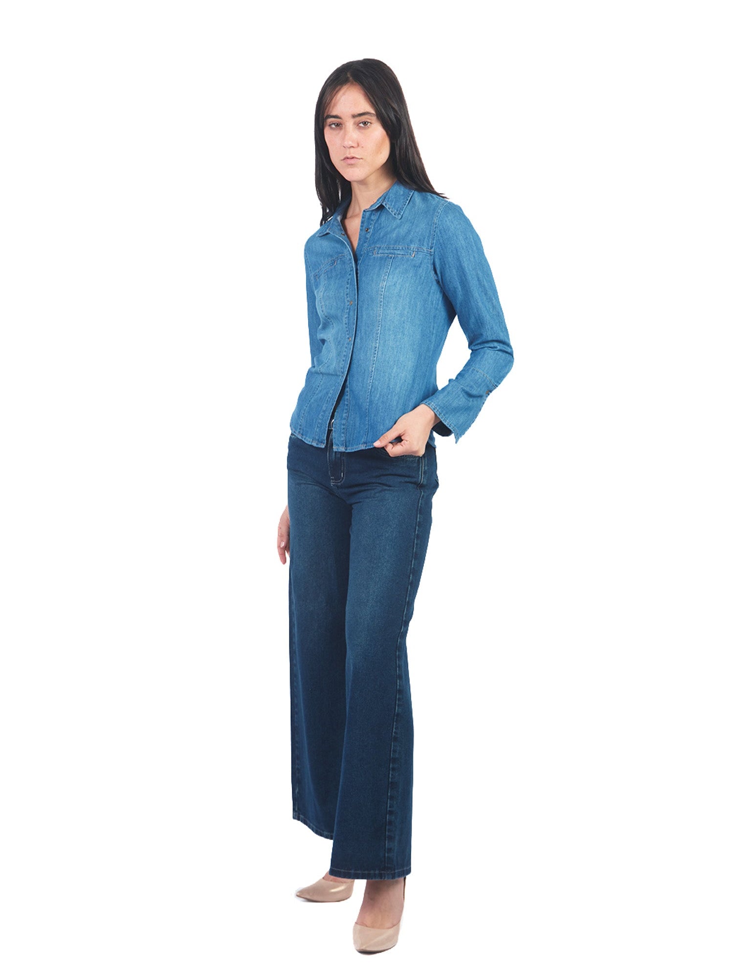 Pantalones Palazo Jp00609Smc Azul Petroleo